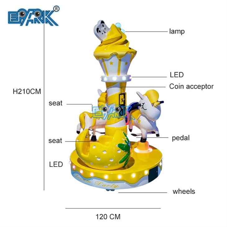 Electric Ice Cream Theme Carousel Indoor Kids Rides