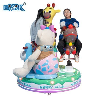 Giraffe Carousel Fiberglass 3 People Carousel Ride