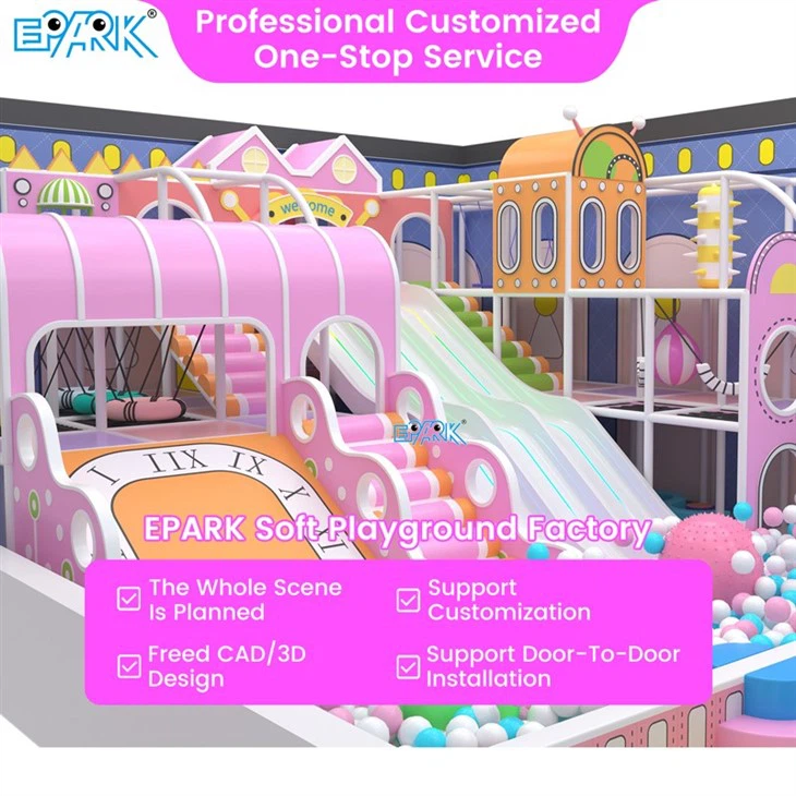 180m² Rainbow Soft-Play Set With Slide Indoor Playground high quality