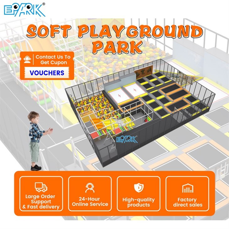 372m² Indoor Adventure Trampoline Park with Zip-Line & Climb Wall factory