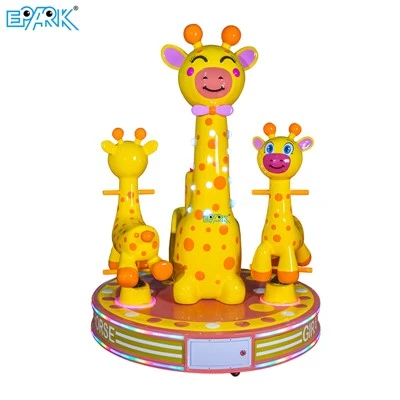 Giraffe Turns Horse Coin Operated Carousel Horse Kiddie Ride